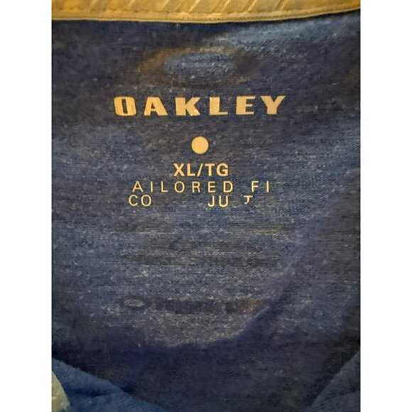 Oakley Men's Tailored Fit Blue/Gray/White Colorblock Polo Shirt Size XL - Picture 3 of 6